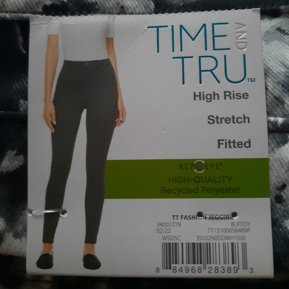 Women’s Time and Tru Black Tie-Dye Jeggings - NEW - various sizes - Picture 6 of 8